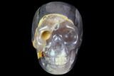 Realistic, Carved, Purple Fluorite Skull #116472-1
